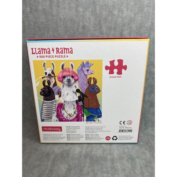 Mudpuppy Llama Rama Jigsaw Puzzle 500 pieces 20" x 20" Complete - Picture 2 of 4